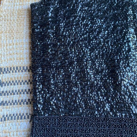 Vintage 50's Black‎ Beaded Sequins sleeveless top Blouse John Wanamaker M medium - Picture 9 of 9